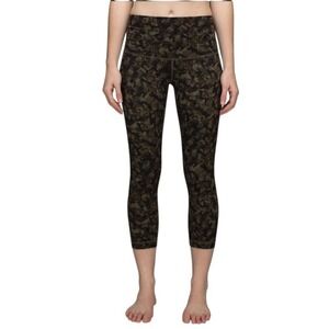 Lululemon Leggings Size 4 Womens WUnder Crop II Foldover Jungle Fatique Green